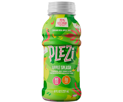 PLEZi Flavored Kids Juice Drink - Apple Splash Fruit Juice Drink Blend