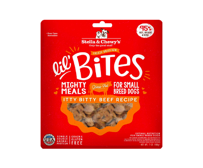 Stella & Chewy's Freeze-Dried Raw Lil' Bites Itty Bitty Beef Recipe Small Breed Dog Food, 7 oz. Bag (Beef)